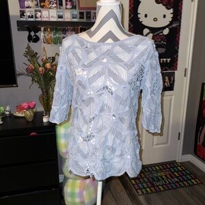 Women’s sheer lace blouse